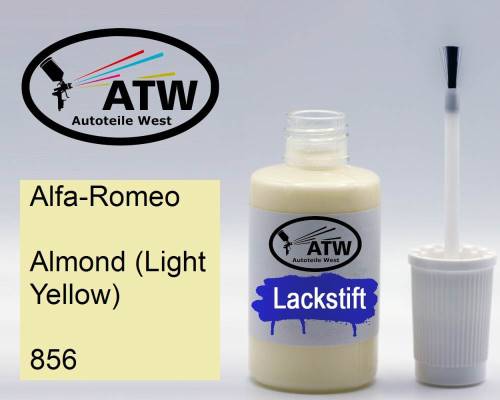 Alfa-Romeo, Almond (Light Yellow), 856: 20ml Lackstift, von ATW Autoteile West.